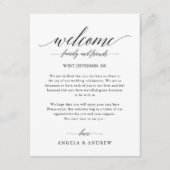 シンプル書道スクリプ結婚トの歓迎バッグ エンクロージャーカード (正面)