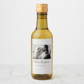 シンプル書道フォトワ結婚イン婚約 ワインラベル (正面)