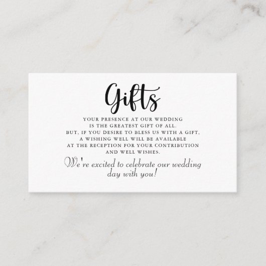 シンプル書道フォーマルの結婚式 エンクロージャーカード (正面)