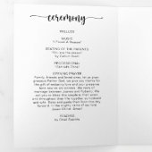 シンプル書道フォーマル三折結婚式 プログラム (内部最初)