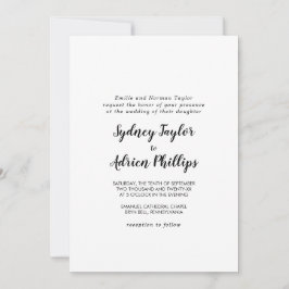 シンプル書道フォーマル結婚写真 招待状