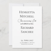 シンプル書道ブラック&ホワイト結婚ズ 招待状 (正面)