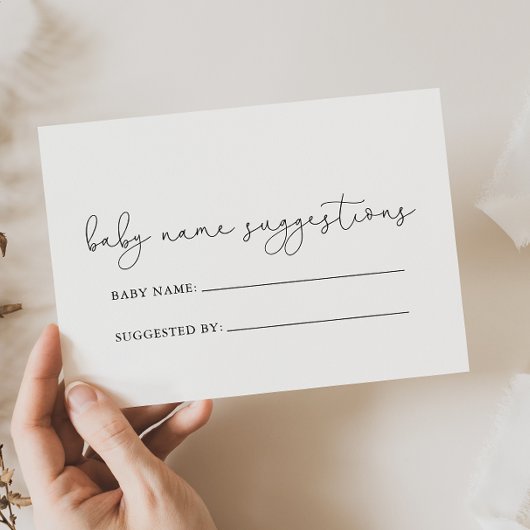 シンプル書道ベビー名候補カード
