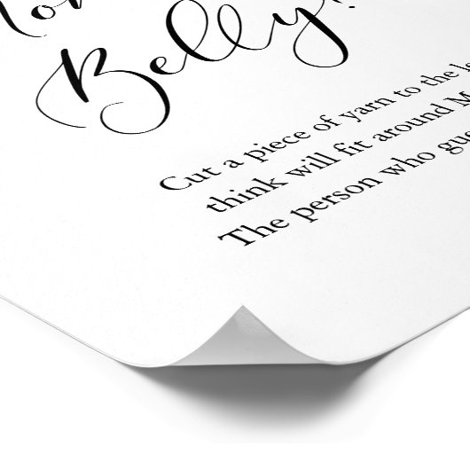 シンプル書道ママのお腹ゲーム大きいP ポスター (角)