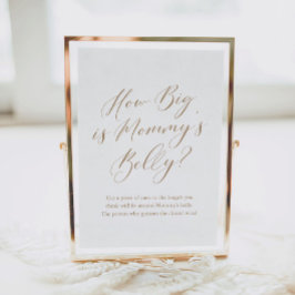 シンプル書道ママのお腹ゲーム大きいP ポスター