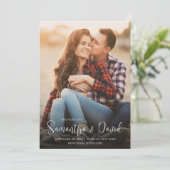 シンプル書道ミニマル2枚フォトQRコード 招待状 (スタンド正面)