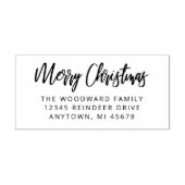 シンプル書道メリークリスマス差出人住所 セルフインキングスタンプ (デザイン)