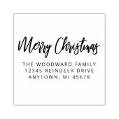 シンプル書道メリークリスマス差出人住所 ラバースタンプ (インプリント)