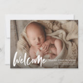 シンプル書道モダンベビー3枚誕生 案内状 (正面)