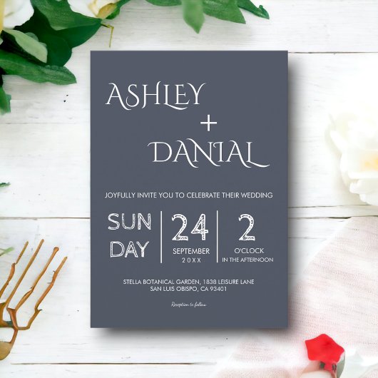 シンプル書道モダン上品な結婚式I 招待状