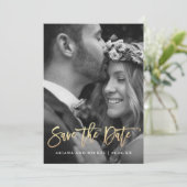 シンプル書道モダン写真の結婚写真 セーブザデート (スタンド正面)