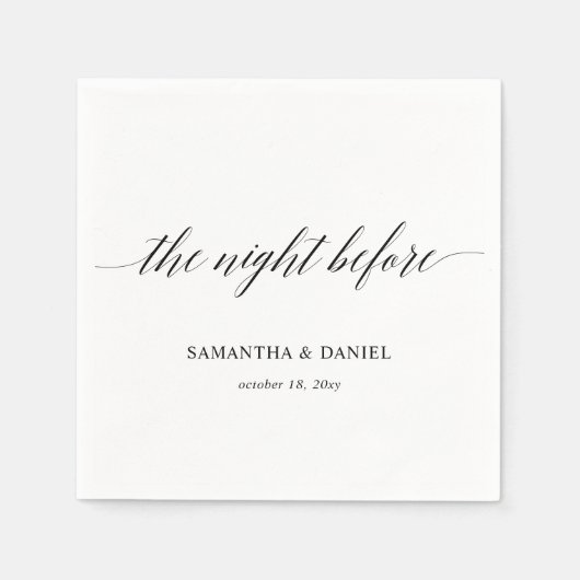 シンプル書道モダン台本リハーサルディナー スタンダードカクテルナプキン (正面)