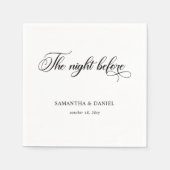 シンプル書道モダン台本リハーサルディナー スタンダードカクテルナプキン (正面)