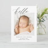 シンプル書道モダンHelloベビー写真誕生 案内状 (スタンド正面)