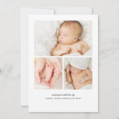 シンプル書道モダンHelloベビー写真誕生 案内状 (裏面)