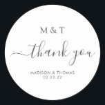 シンプル書道モノグラムシルバーグレ結婚ーズ ラウンドシール<br><div class="desc">シンプル書道モノグラムシルバーグレ結婚イのクラシック丸シール</div>