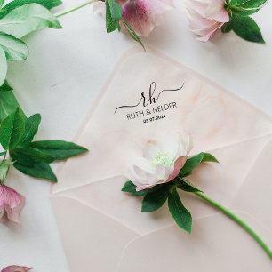 シンプル書道モノグラムロゴ ラバースタンプ