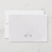 シンプル書道ラベンダー薄紫食事選択RSVP 出欠カード (裏面)