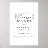 シンプル書道リハーサルディナーウェルカムサイン ポスター (正面)