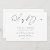 シンプル書道リハーサルディナー招待状 招待状 (正面/裏面)