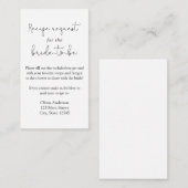 シンプル書道レシピ要求エンクロージャカード エンクロージャーカード (正面/裏面)