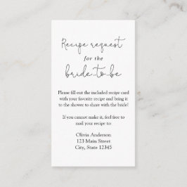 シンプル書道レシピ要求エンクロージャカード エンクロージャーカード