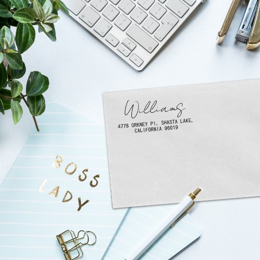 シンプル書道レタリング差出人住所 ラバースタンプ