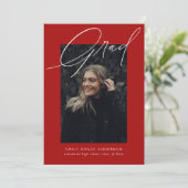 シンプル書道三色赤 案内状 (スタンド正面)