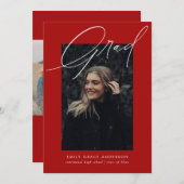 シンプル書道三色赤 案内状 (正面/裏面)