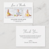 シンプル書道写真ベビーサンキューカード ノートカード (正面/裏面)