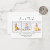 シンプル書道写真ベビーサンキューカード ノートカード (正面/裏面インサイチュ)