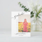 シンプル書道卒業党招待状 ポストカード (スタンド正面)