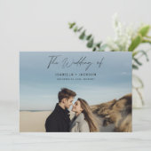 シンプル書道台本の横写結婚真 招待状 (スタンド正面)