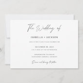 シンプル書道台本の横写結婚真 招待状 (裏面)