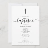 シンプル書道台本バプテスマ《キリスト教》洗礼式や命名式 招待状 (正面)