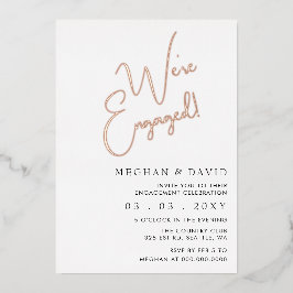 シンプル書道婚約パーティ 箔招待状