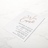 シンプル書道婚約パーティ 箔招待状 (回転した状態)