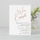 シンプル書道婚約パーティ 箔招待状 (立ち正面)