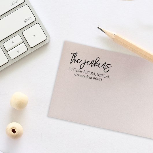 シンプル書道差出人住所 ラバースタンプ