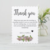 シンプル書道文字結婚のサンキューカード サンキューカード (スタンド正面)