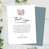 シンプル書道水彩花結婚の花 サンキューカード