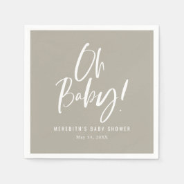 シンプル書道男女兼用赤ちゃんシャワー スタンダードカクテルナプキン