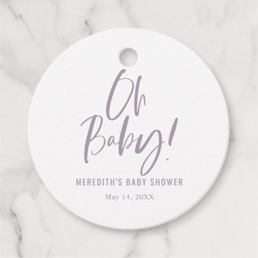 シンプル書道男女兼用赤ちゃんシャワー フェイバータグ (正面)