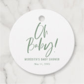 シンプル書道男女兼用赤ちゃんシャワー フェイバータグ (正面)