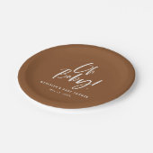 シンプル書道男女兼用赤ちゃんシャワー ペーパープレート (アングル)