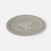 シンプル書道男女兼用赤ちゃんシャワー ペーパープレート (アングル)