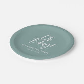 シンプル書道男女兼用赤ちゃんシャワー ペーパープレート (アングル)