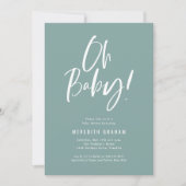 シンプル書道男女兼用赤ちゃんシャワー 招待状 (正面)