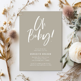 シンプル書道男女兼用赤ちゃんシャワー 招待状