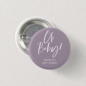 シンプル書道男女兼用赤ちゃんシャワー 缶バッジ (正面&裏面)